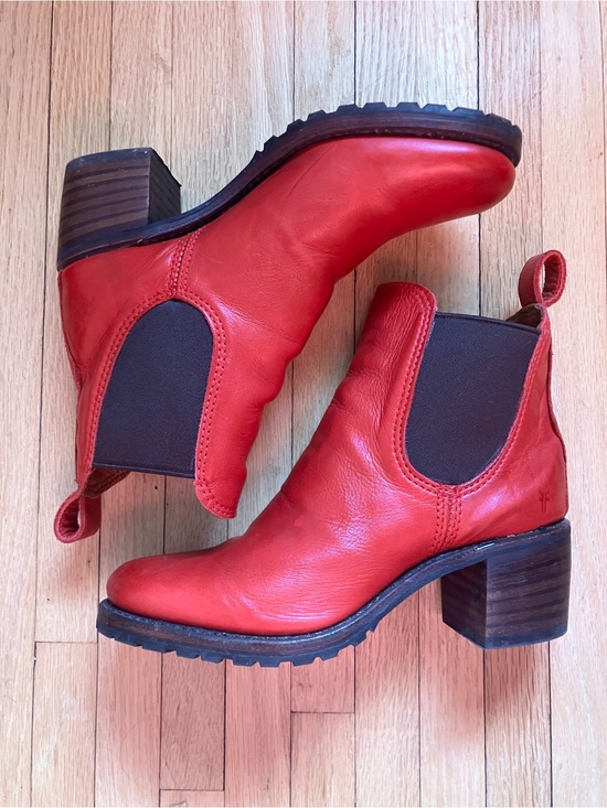 Frye Shoes - Frye Sabrina Chelsea Boots Burnt Red 8